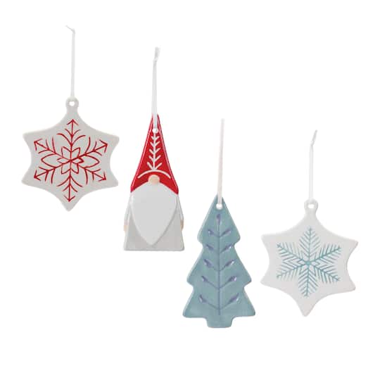 Etched Ceramic Ornament Set By Melrose | Michaels®
